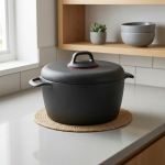 Тенџере со гранитна облога и капак – црно, 20 cm, 3 L