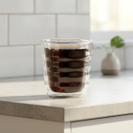 Стаклена чаша со хоризонтални ребра 250 ml – проѕирна