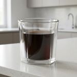 Квадратна стаклена чаша со заоблени агли 250 ml – проѕирна