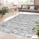 Тепих со дигитален принт 160×230 cm – сиви и бели неправилни линии