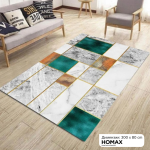 Патека со мермерни плочки и златни линии 80×300 cm – смарагдна