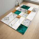 Мала патека со мермерни плочки и златни линии 80×140 cm – смарагдна