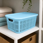 Корпа со капак и изглед на јута 18 L – светлосина