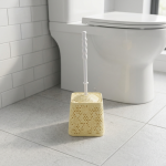 WC четка со квадратен перфориран држач – бледо жолта