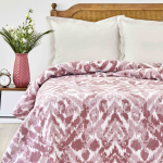 Ќебе за брачен кревет Арвен со икат дезен – сува роза