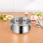 Тенџере од инокс со стаклен капак – 22 cm, 3,8 L