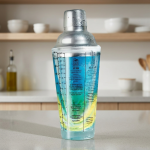 Шејкер за пијалаци со бои и печатени рецепти – 600/450 ml