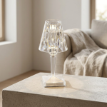 Кристална LED ламба во форма на чаша – прозирна, 25×11 cm