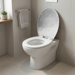 Капак за WC школка со дијамантска текстура – бел