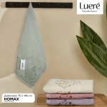Пешкир Luere со лисја - зелен, 70×140 см