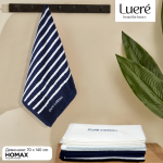 Пешкир Luere Pure Cotton - бел со сини пруги, 70×140 см