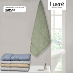 Пешкир Luere со текстура - маслинесто зелен, 70×140 см