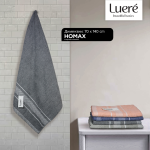Пешкир за бања Luere сив со извезен раб 70×140 см