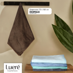 Пешкир Luere – кафеава, 70×140 см