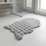 Декоративна патека со релјефна текстура – сива, 60×90 см