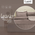 Прекривка од кадифе со 3D мотив, 220×240 см – светло сива