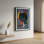 Слика во рамка – апстрактна геометрија, 80×60 см
