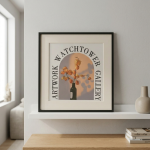 Слика во рамка – илустрација со саксија, 50×50 см