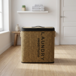 Кош за алишта со натпис LAUNDRY – платно, мала