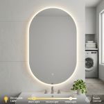 LED бањско огледало, овално – 65×90 см