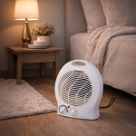 Мал електричен вентилаторски радијатор со два копчиња – 2000W, бел