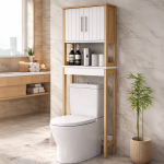 Полица над WC од бамбус – 21×60×168 см