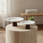 Компактна бела тортиера со ножичка – 22×10см